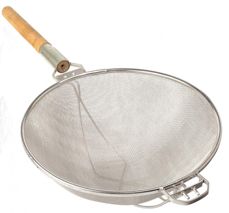 10.5-inch Tinned Mesh Reinforced Double Mesh Strainer with Round Handle